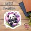 Velká kusová samolepka Spící panda, pastelové barvy, zvířecí motiv, diářové samolepky, plánování, bujo, samolepky na scrapbook.