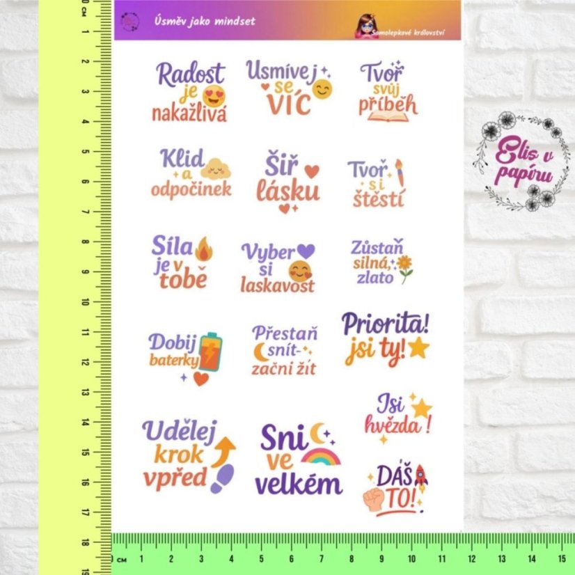 Úsměv jako mindset | Samolepky do diáře