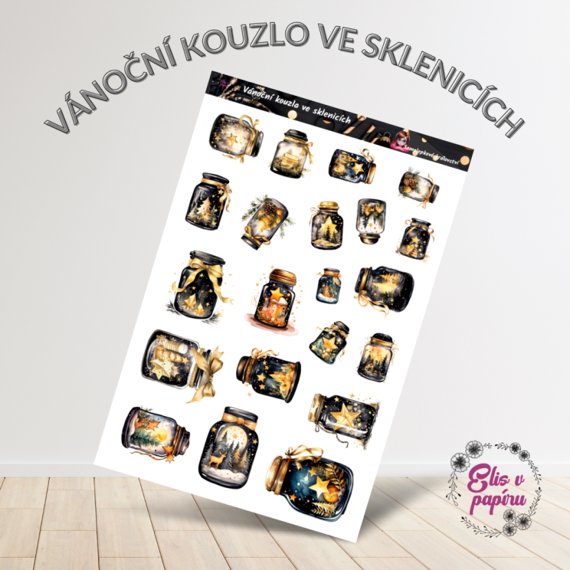 Vánoční kouzla ve sklenicích | Samolepky do diáře