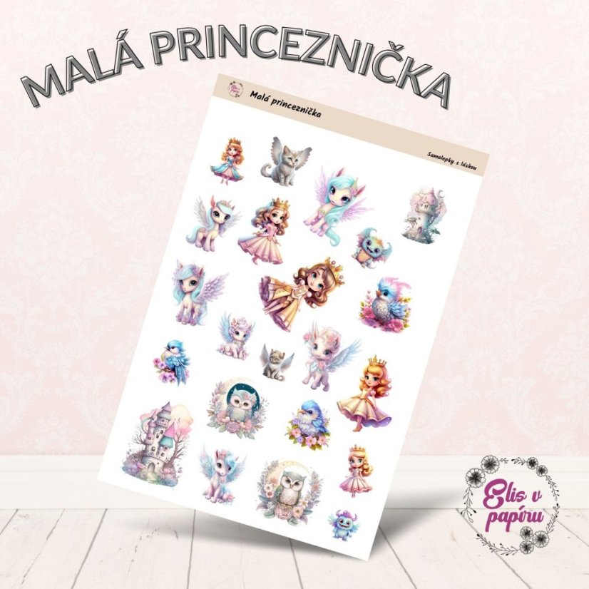 Samolepky pro děti s motivy princezen a jednorožců
