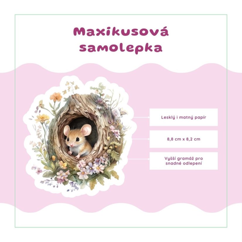 Zvědavá myška | Samolepka do diáře