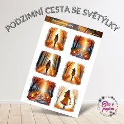 Podzimní cesta se světýlky | Samolepky do diáře