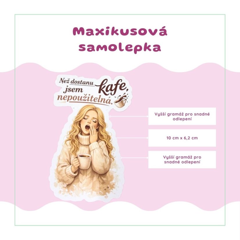 Než dostanu kafe, jsem nepoužitelná | Samolepky do diáře
