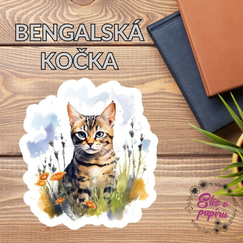 Bengalská kočka | Samolepka do diáře