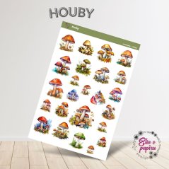 Samolepky do diáře od Elis v papíru s motivem hub
