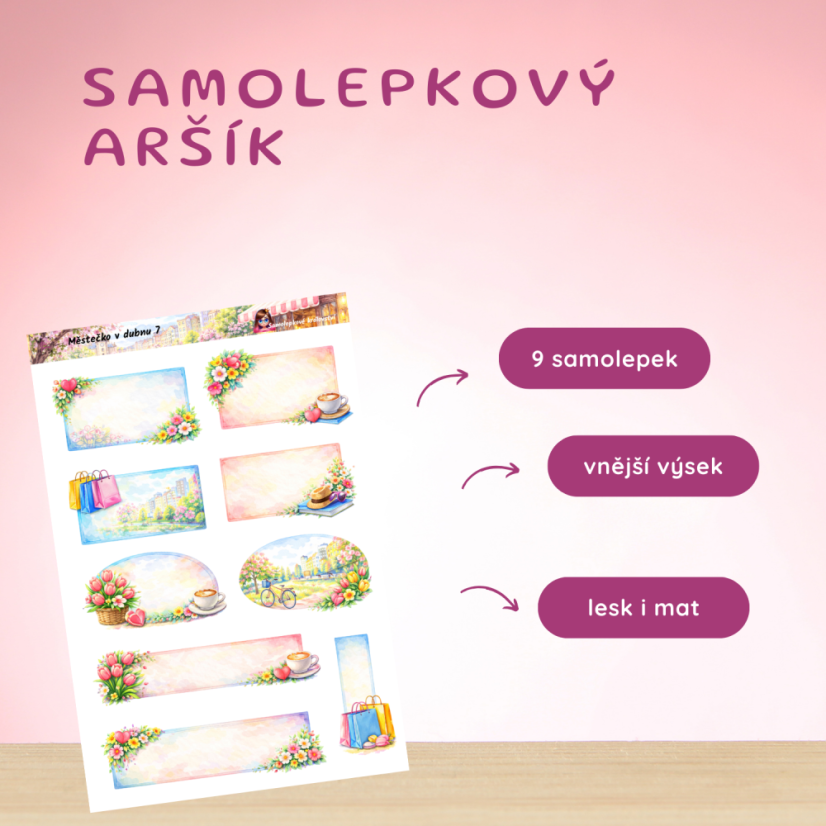 Městečko v dubnu | Měsíční samolepkový kit | 2026