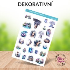 Samolepky do diáře od Elis v papíru s motivem relaxace v magické zahradě - dekorativní samolepky