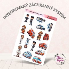 Samolepky zobrazují postavy hasičů, policistů, záchranářů, doktory a vozidla záchranných služeb, jako jsou hasičská auta, sanitky a policejní vozy. Barvy jsou živé a postavy jsou hravé a přívětivé, ideální pro dětskou představivost a tvoření. Samolepky zobrazují postavy hasičů, policistů, záchranářů, doktory a vozidla záchranných služeb, jako jsou hasičská auta, sanitky a policejní vozy. Barvy jsou živé a postavy jsou hravé a přívětivé, ideální pro dětskou představivost a tvoření.