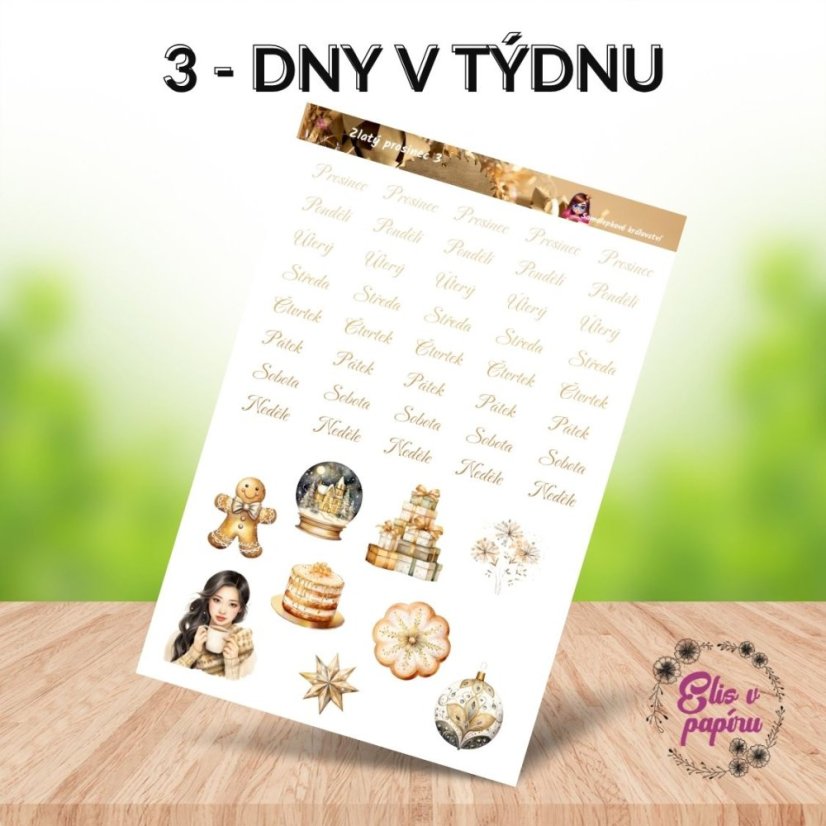 Zlatý prosinec | Samolepky do diáře | 2025