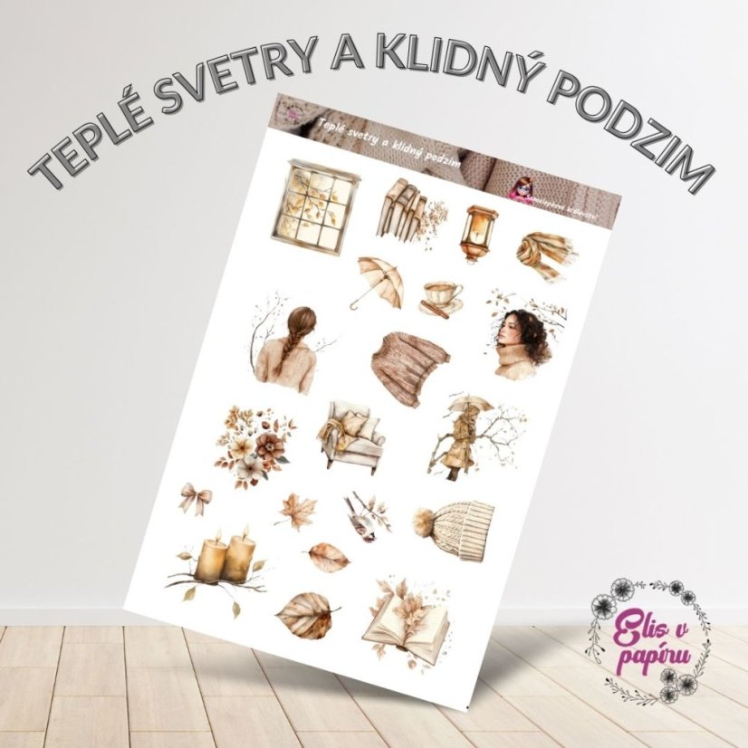 Teplé svetry a klidný podzim | Samolepky do diáře