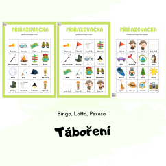 Tábornické karetní hry pro děti - bingo, lotto, pexeso
