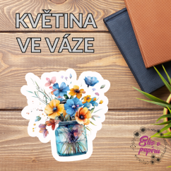 Květina ve váze | Maxi kusová samolepka pro diář i scrapbook