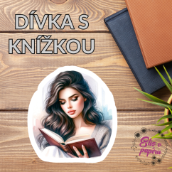 Dívka s knížkou | Maxi kusová samolepka pro diář i scrapbook