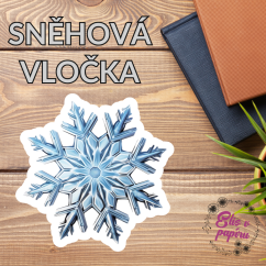 Sněhová vločka | Maxi kusová samolepka pro diář i scrapbook