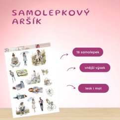🌿 Arch samolepek plný jarní pohody – něžné ilustrace pro klidné plánování.