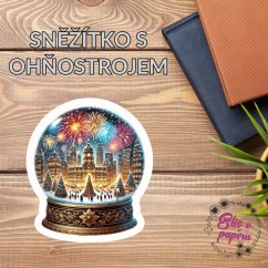 Sněžítko s ohňostrojem | Maxi kusová samolepka pro diář i scrapbook