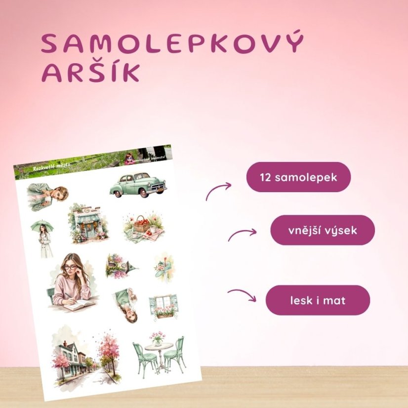 Rozkvetlé město |  Samolepky do diáře