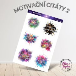 Motivační samolepky s inspirativními citáty a barevnými motivy pro diář, bujo a scrapbook. Dodají tvému plánování pozitivní energii a sebevědomí.
