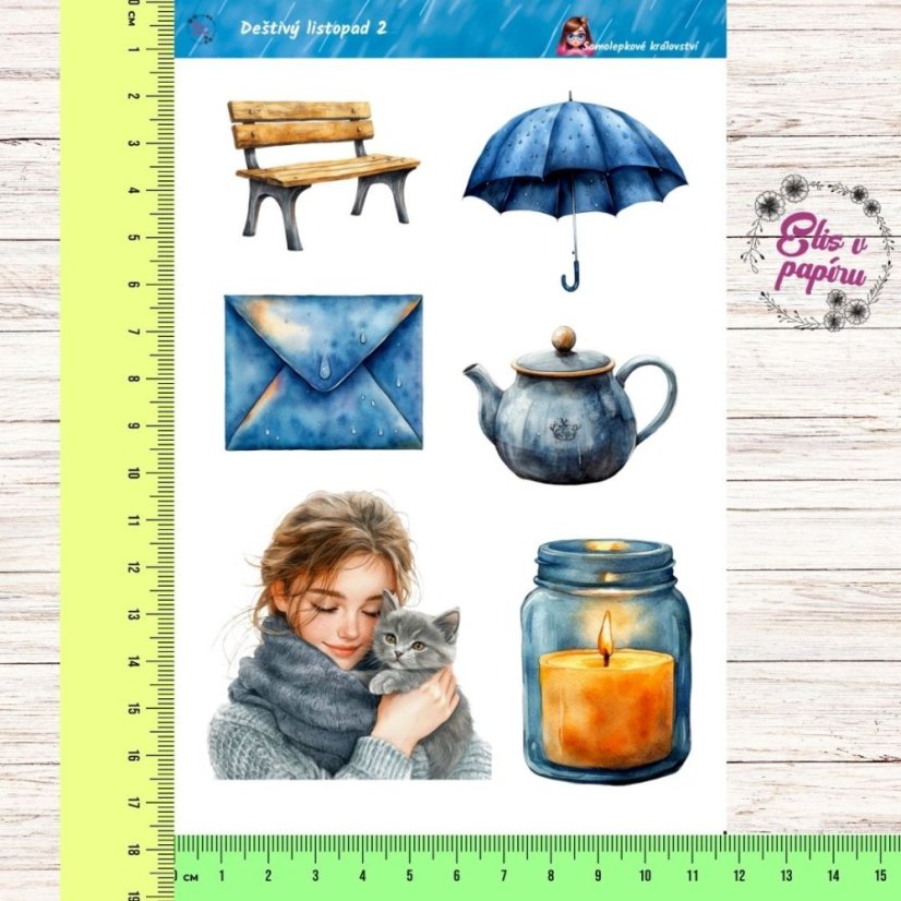 Deštivý listopad | Samolepky do diáře | 2025