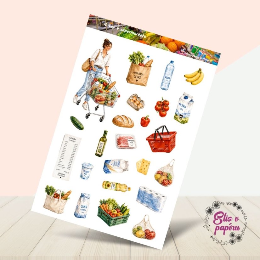 Nákup v supermarketu | Samolepky do diáře