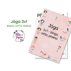 Jóga 3v1 - bingo, lotto, pexeso s motivem dětské jógy. Dětské hry od Elis v papíru