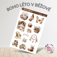 Boho léto v béžové | Samolepky do diáře