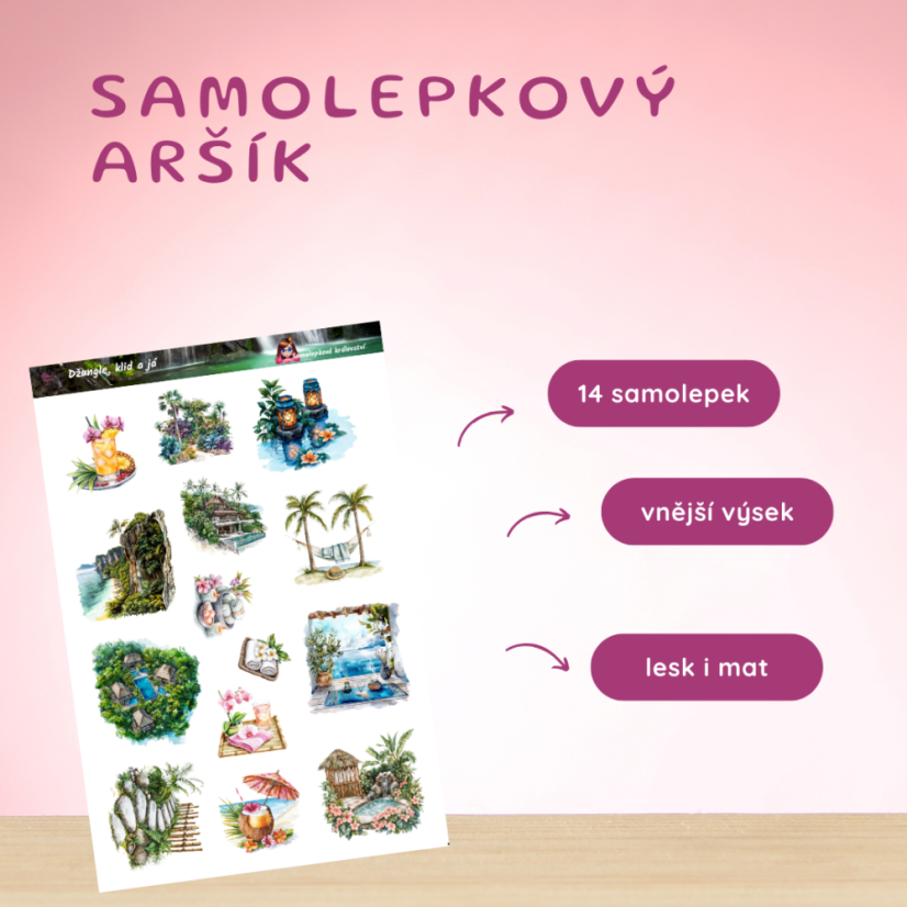 Džungle, klid a já | Samolepky do diáře