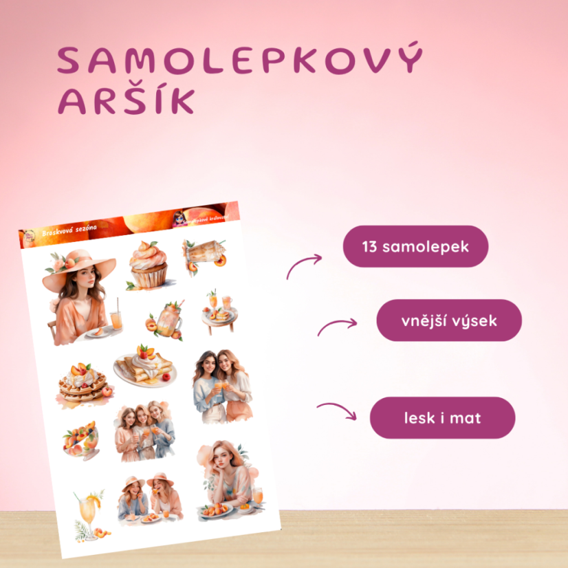 Broskvová sezóna | Samolepky do diáře