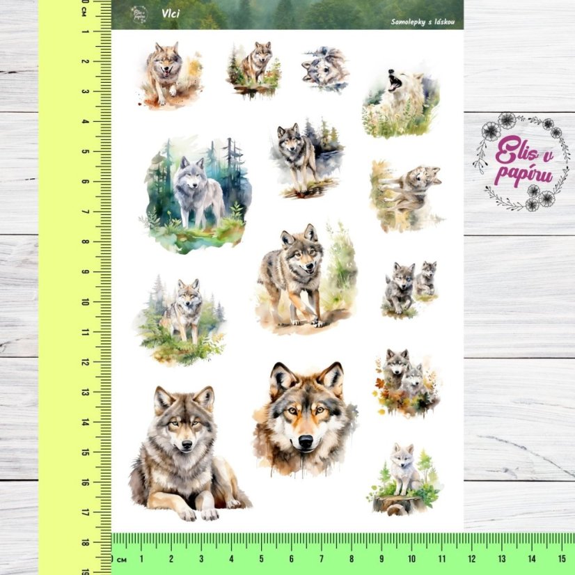 Samolepky s motivy vlků, které přinesou do tvého plánování sílu, eleganci a tajemství divoké přírody. Ideální pro diář, bujo nebo scrapbook plný dobrodružství.