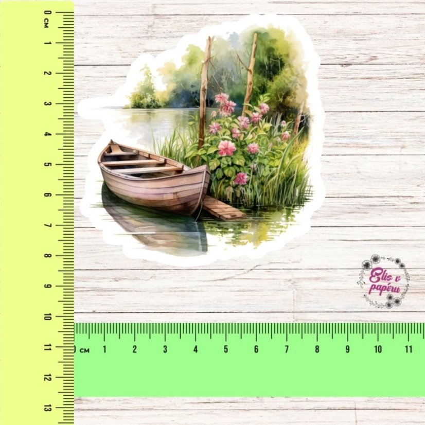 Loďka u břehu | Samolepka do diáře