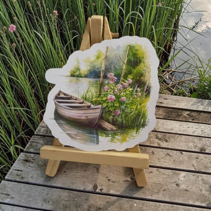 Loďka u břehu | Samolepka do diáře