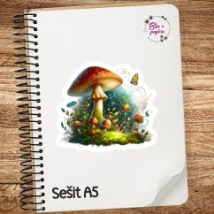 Kouzelná muchomůrka |  Maxi kusová samolepky pro diář i scrapbook