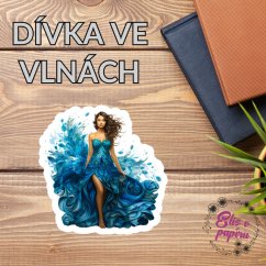 Velká samolepka s motivy dívky ve vlnách