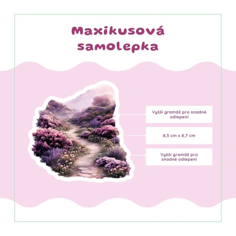 Stezka v rozkvetlé krajině | Samolepka do diáře