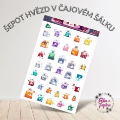 Šepot hvězd v čajovém šálku | Samolepky do diáře