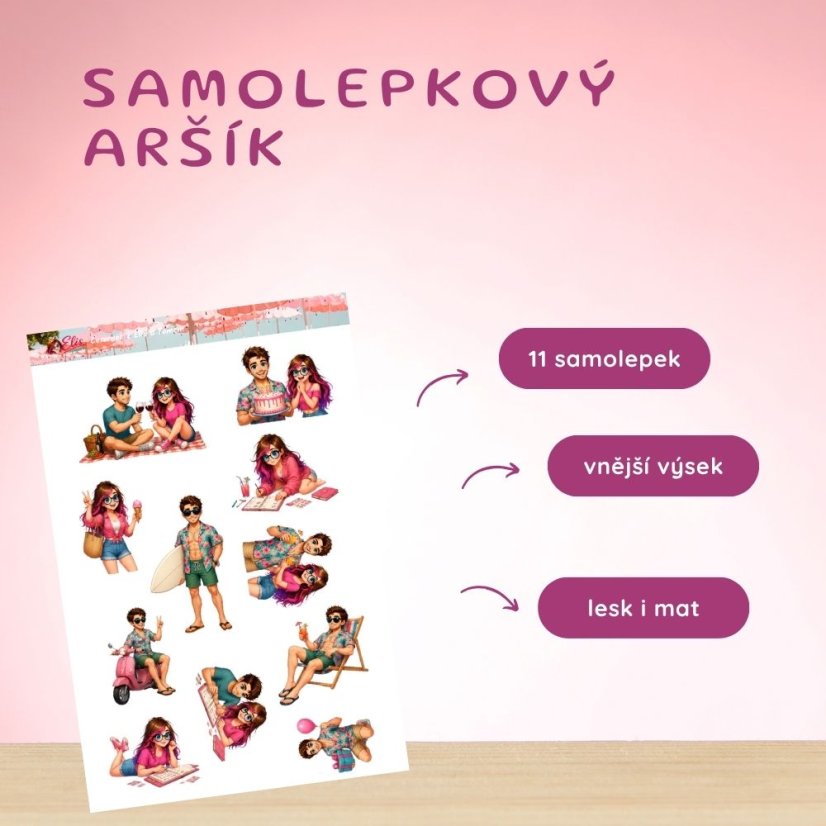 Červenec s Elis a Tomem | Samolepky do diáře