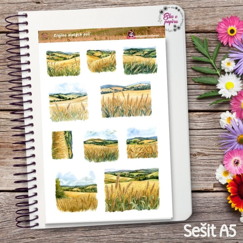 Krajina zlatých polí | Samolepky do diáře