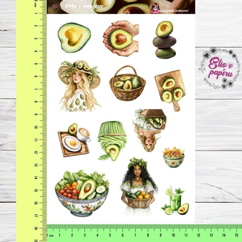 Dívka s avokádem | Samolepky do diáře