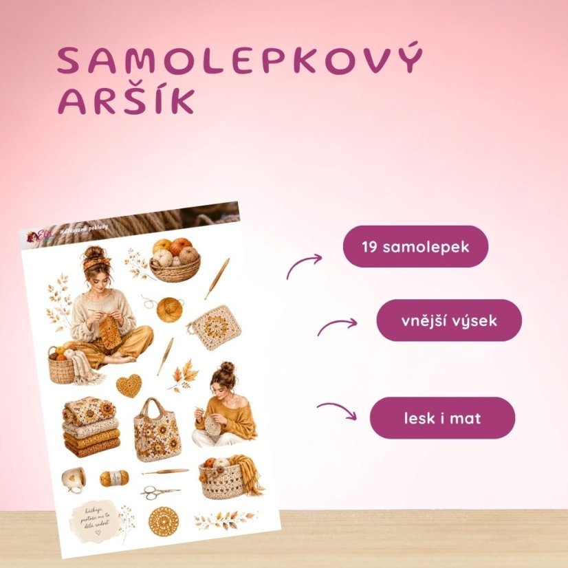 Háčkované poklady | Samolepky do diáře