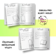 Výletníček od Elis v papíru - flipbook k vytištění a dotvoření pro zaznamenávání výletů