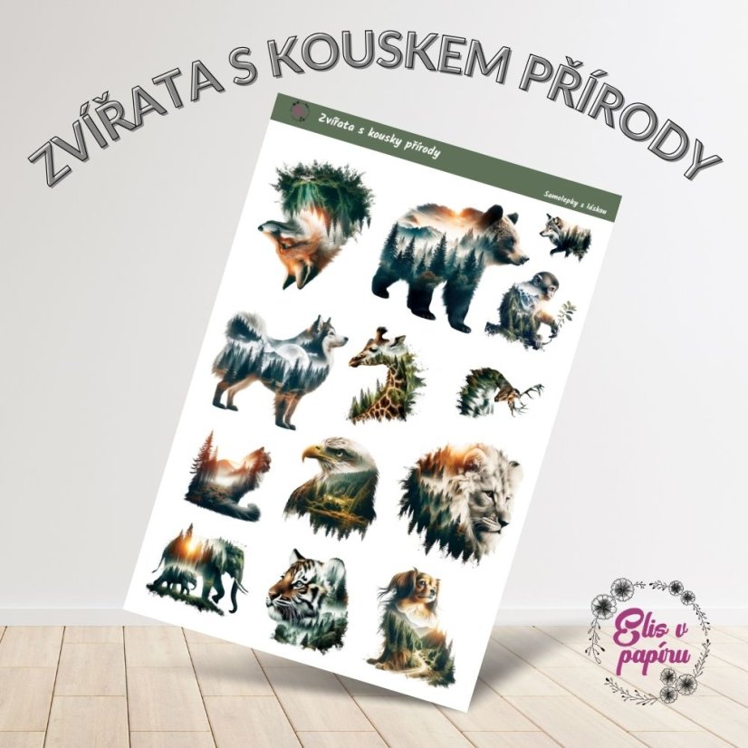 Krásné přírodní samolepky do diáře od Elis v papíru
