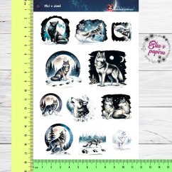 Vlci v zimě | Samolepky do diáře