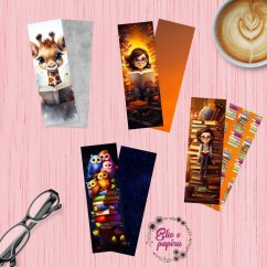 Sada 4 kusů stylových roztomilých záložek vhodných pro knihomolky, ale i pro děti od Elis v papíru