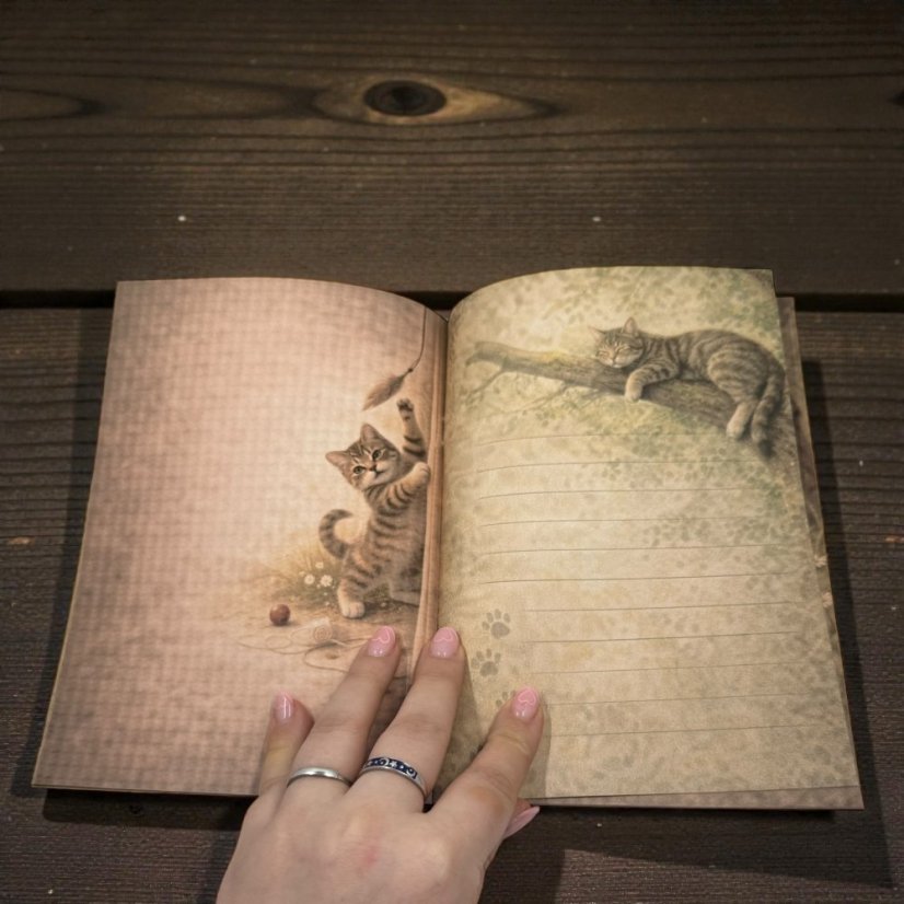 Vintage sešit s kočičkami