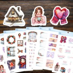 Únorové teplo v srdci | Měsíční samolepkový kit | 2026