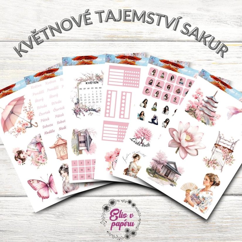Květnové tajemství sakur | Měsíční samolepkový kit