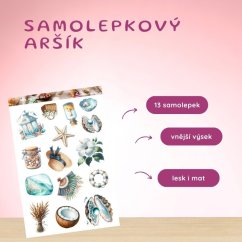 Perly, mušle a léto | Samolepky do diáře