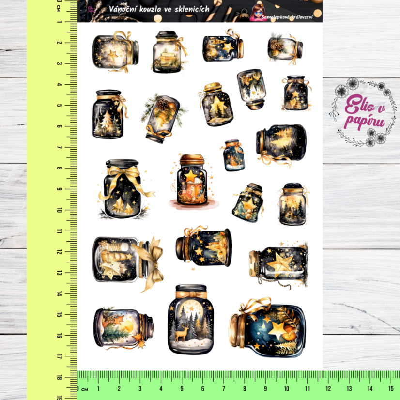 Vánoční kouzla ve sklenicích | Samolepky do diáře