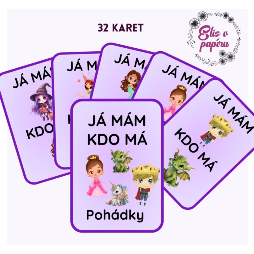 Karetní pohádkové hry pro děti - já, mám, kdo má
