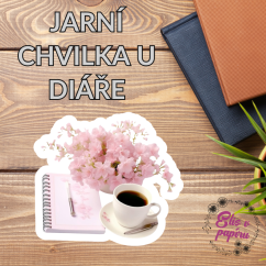 Jarní chvilka u diáře | Maxi kusová samolepka pro diář i scrapbook